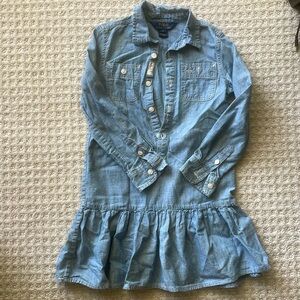 Girls Ralph Lauren drop waist denim shirt dress, sz 6